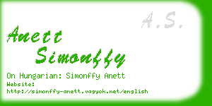 anett simonffy business card